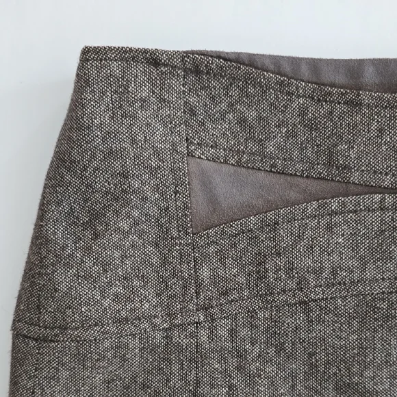 Dalia Collection Women's Brown Tweed Skirt Wool Blend Line Back Zip Size 12 - Picture 3 of 12